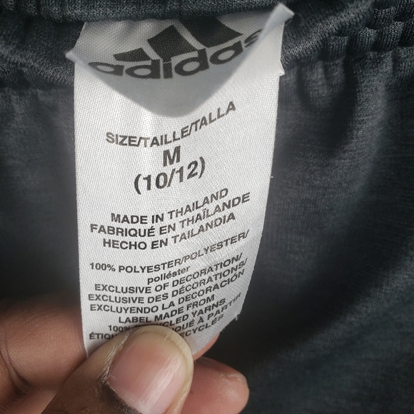 Adidas Kids Black Jogger Pants Sz M 10/12 - Picture 5 of 5